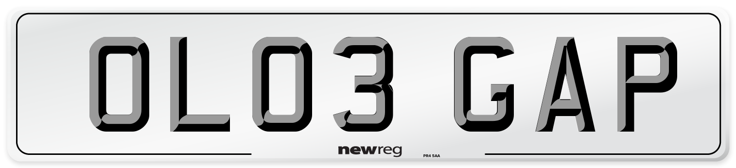 OL03 GAP Number Plate from New Reg